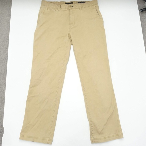 Waterproof Chino Pants Mens Size 36/32 Beige Regular Fit Slash Pockets High Rise - Picture 1 of 8